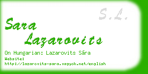 sara lazarovits business card